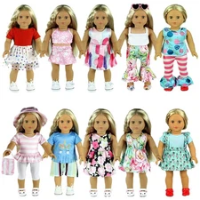 ReeRaa 20 pcs 18 inch Doll Clothes and Accessories for American 18 inch Girl