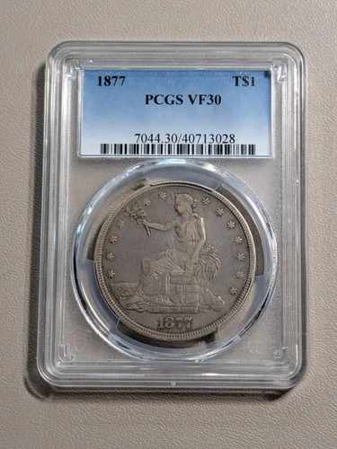 1877 U.S. Trade Silver Dollar 90% PCGS VF 30