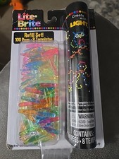 Lite-Brite Peg/Paper Refill-100 Pegs,8 Templates fit Light Bright Magic Screen