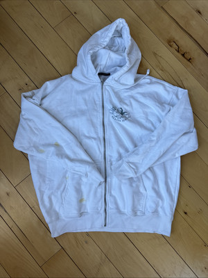 Brandy Melville Heaven Sent White Zip Up Hoodie Size XL Heaven Sent 