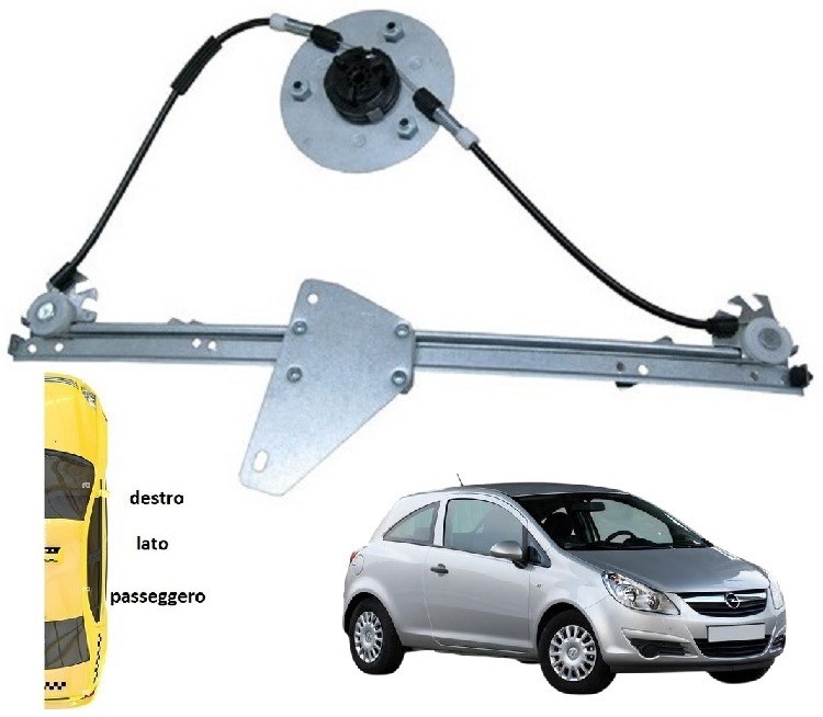 ALZAVETRO ALZACRISTALLO ANTERIORE DX MECCANISMO OPEL CORSA 2006-2014 MOD 5 PORTE