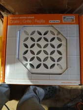 Schluter Kerdi-Drain 4 in Matte White Floral Grate - KDIF4GRKMBWD5 