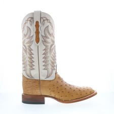 Justin Boots Pascoe Full Quill Ostrich Made In USA Mens Brown Western Boots