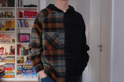 Jacke | Represent Hooded Flannel Split Jacket - L
