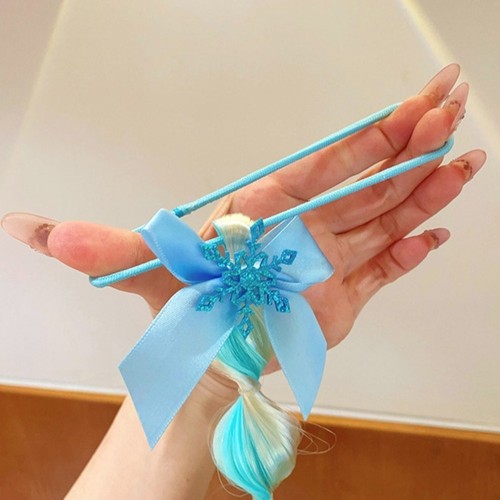 1Pair Rubber Bands Wigs Ponytail Headbands Girls Bow Hair Bands Kids