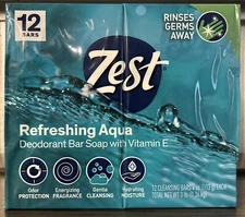 Aqua Zest Refreshing Aqua Vitamin E  4 Oz Bars X 12 Bars