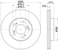2X Hella 8DD 355 107-131 Bremsscheibe FüR Honda