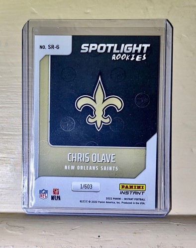 Chris Olave 2022 NFL Panini #6 Spotlight Rookie Football Card 1/603 - Picture 2 of 2