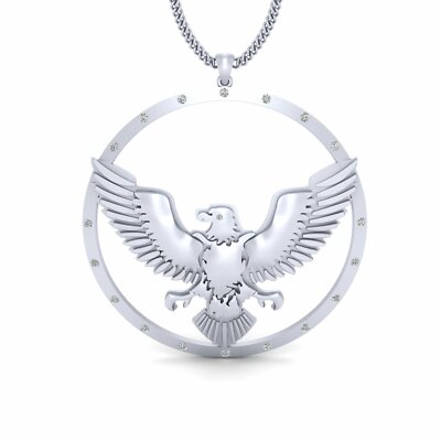 0.25TCW Künstlicher Diamant Adler Anhänger Medaillon Schmuck 925 Sterlingsilber