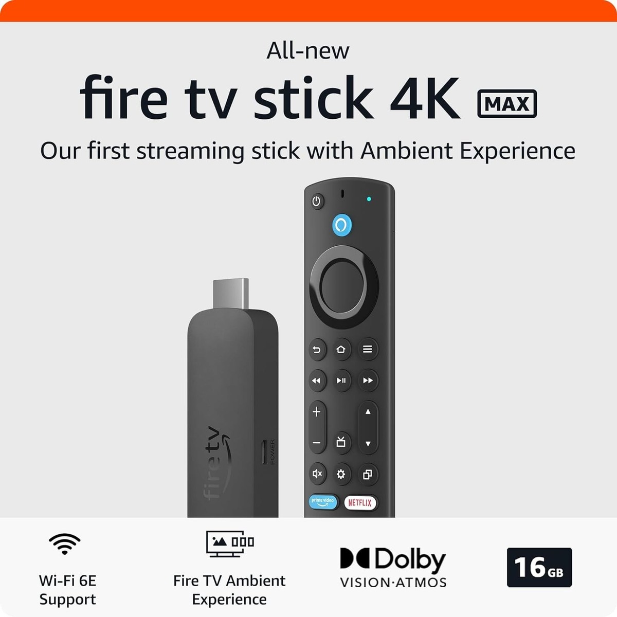 🔥2024 NEWEST AMAZON FIRE TV Stick 4K MAX 2.0 GHz Wi-Fi 6E