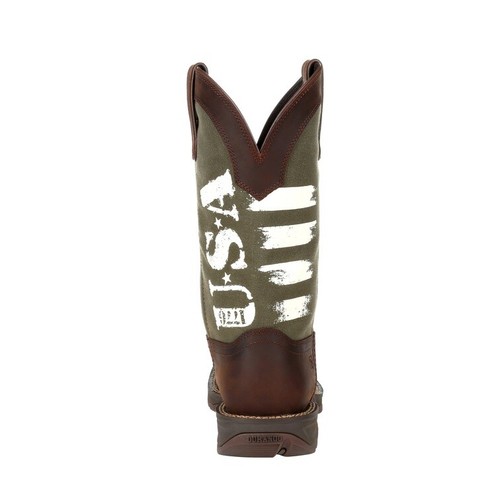 Durango Rebel Army Green USA Print Western Boot DDB0313 - Picture 3 of 7