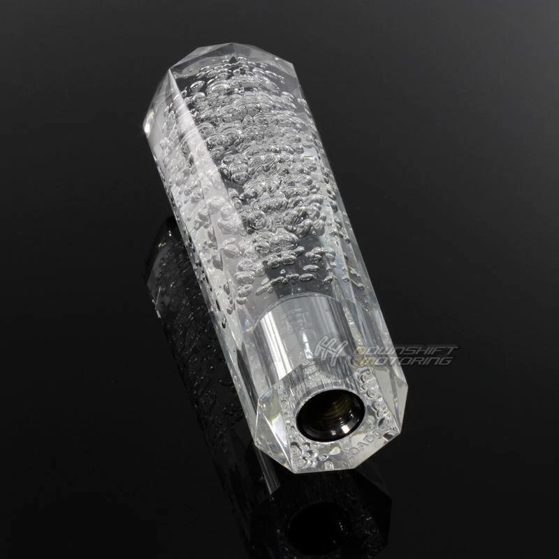 Perilla de cambio manual de burbujas de cristal diamante JDM VIP 150 mm transparente para Mitsubishi Foto 3 de 4
