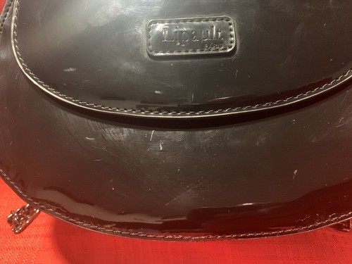 Lipault Paris Plume Vinyl Saddle Bag Black New With Tags (Some Scuffs) - Picture 6 of 10