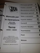 JCB Terna 3CX 4CX 214e 215 217 s/n 400001 Manuale D'Officina Catalogo ricambi