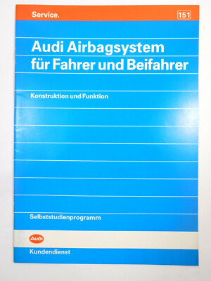 SSP 151 Audi Airbagsystem für Fahrer und Beifahrer Konstruktion Funktionsplan 