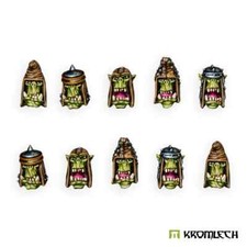 KROMLECH ORC HEADS IN LEATHER CAPS