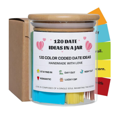 100 Date Ideas In A Jar Color Coded Date Night Ideas For Bride And Wedding