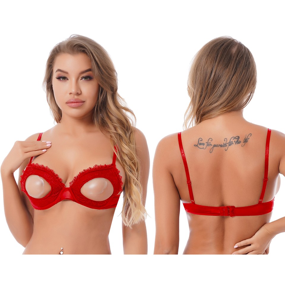 Womens Lace Sheer See-Through Hollow Out Wire-Free Unlined Bras ...