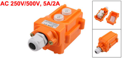 Orange COB-61 2-Way Crane Push Button Switch – Rainproof ABS, AC 250V 5A, Hoist Pendant Controller For Warehouse & Construction Use