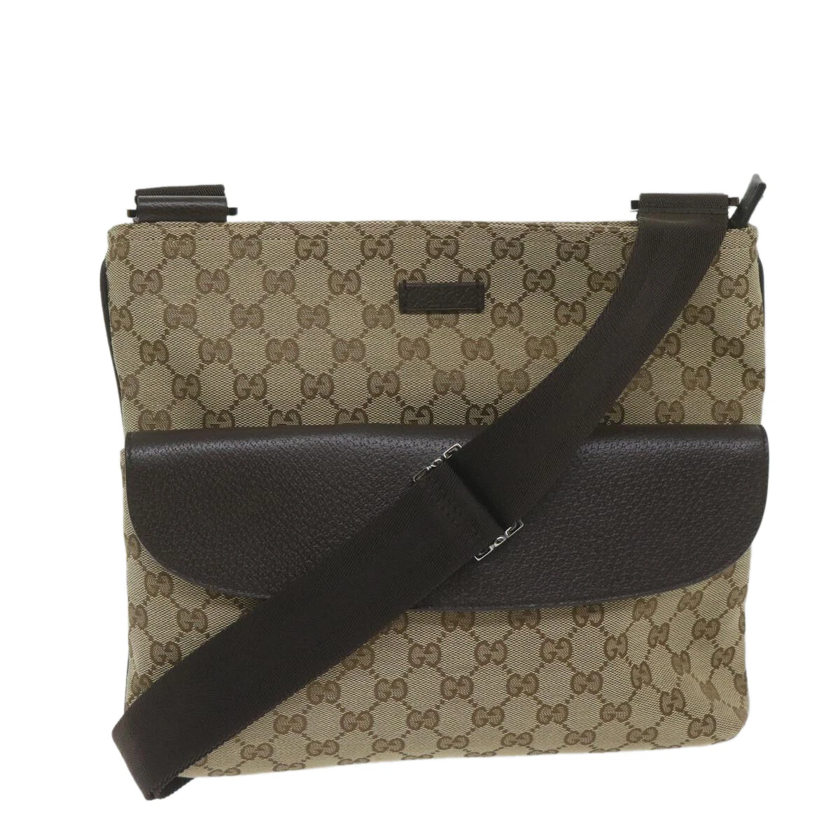 Sac bandoulière en toile beige Gucci Gg authentique