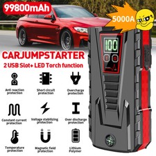 5000A Arrancador De Carro Portatil Bateria Auxiliar Auto Cargador Recargables US