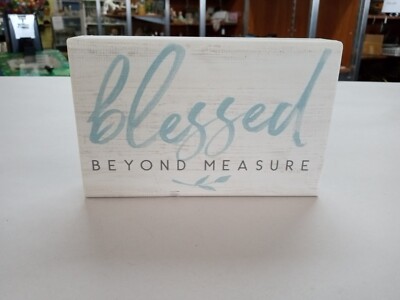 Sincere Surroundings Shelf/Desk Wooden Decor ''Blessed Beyond Measure''