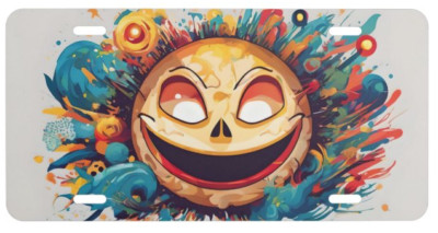 Demented Smiley Face Novelty License Plate Aluminum 6x12 New