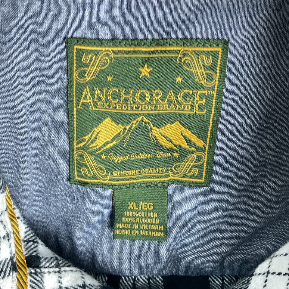 Anchorage Expedition Brand Men's Brawny Heavy Flannel Shirt Xl Black