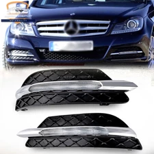 Pair LED DRL FOG LIGHT Lamp Cover for Mercedes Benz C-Class W204 C300 2011-2014