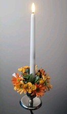 2 X Artificial Flower Candle Rings Wedding Table Christmas Orange Decoration