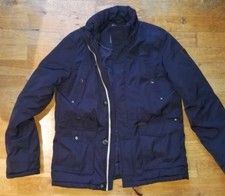 Veste hiver, capuche amovible, taille 172-176, bleue, doublée, bon état
