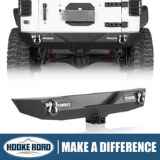 Hooke Road Steel Rear Bumper Back Replacement For 2007-2018 Wrangler Jeep Jk