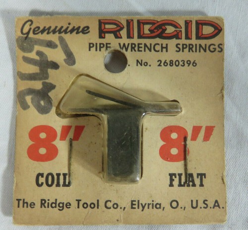 Ridgid 8" Pipe Wrench Coil and Flat Spring Set New in Package