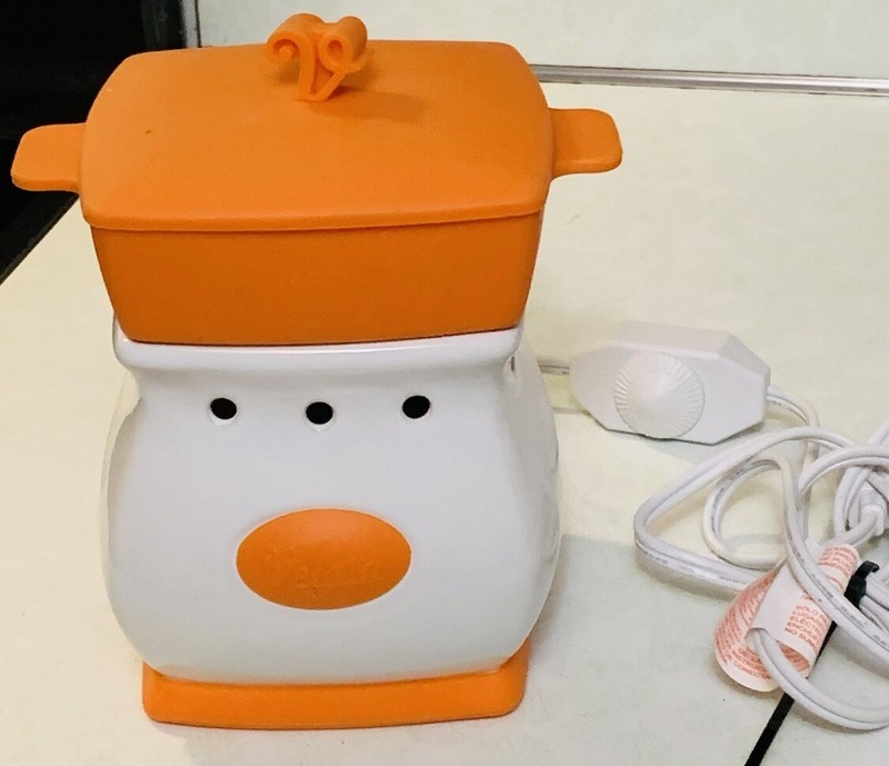 Velata Fun Fondue Warmer Clementine Curve Orange By Scentsy 2012 Tested