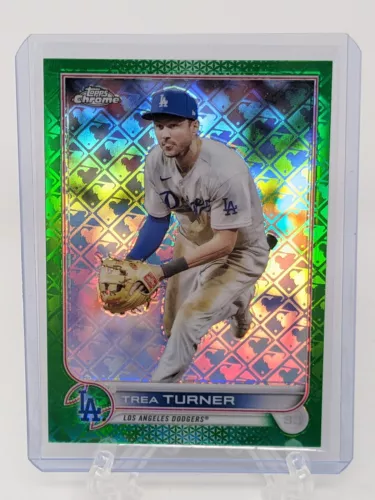 2022 Topps Chrome Mega-Box Trea Turner Green Logofractor #63/99 Dodgers
