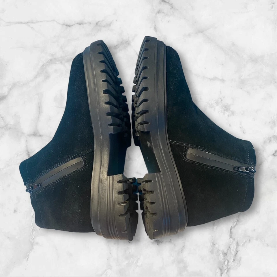 NUEVAS BOTAS VANELI Zilla negras gamuza impermeables cremallera lateral gruesas para mujer talla 6,5” Foto 2 de 4