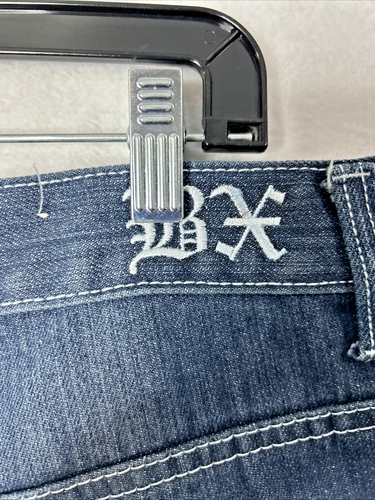 Vtg Brooklyn Express Shorts Mens 36 Denim Embroidered Baggy Y2K Jorts - Picture 6 of 7