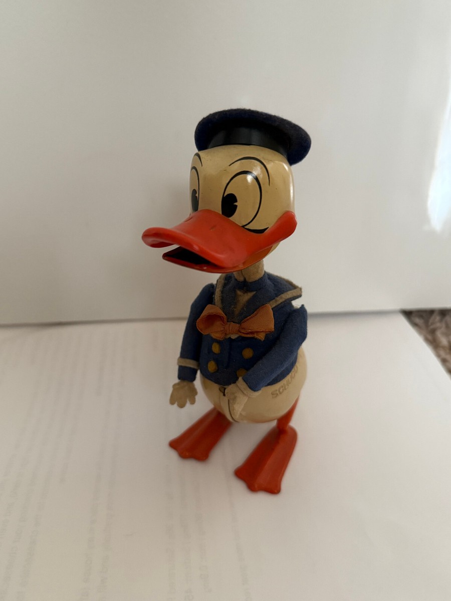 RARE Vintage Schuco Donald Duck Litho Tin 1950'S Wind Up