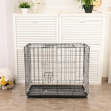 Black Dog Cage Puppy Training Crate Pet Carrier Small Medium Large S/M/L Cages