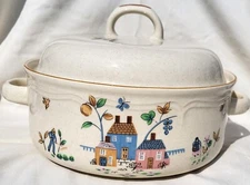 International China Company Casserole Dish Stoneware Lided Country Collect
