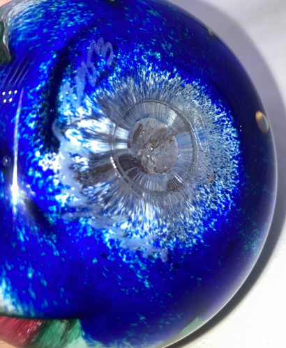 Epiphany 2003 art glass orange ruby fruit paperweight 3" - Bild 10 von 10