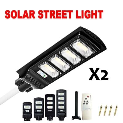 2X Solar Street Lighting with Pole Energy Saving LED Cool White for Parkways