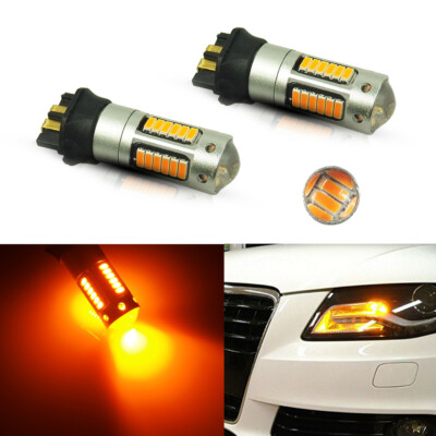 30-SMD PW24W PWY24W Canbus Amber LED Bulbs For Turn Signal / Daytime DRL Lights