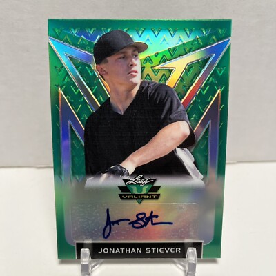 2020 Leaf Valiant Autograph PA-JS2 JONATHAN STIEVER Portrait Green Holo Auto /99