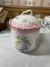 Antique Royal Porcelain Mfg. KPM Germany Biscuit/Cracker Jar, Floral Motif 