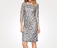 Artigiano Kleid Damen Festkleid Spitzenkleid Partykleid beige gold 40 42 44 48