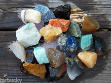 1 LB BRAZIL MIX Large 1" Bulk Rough Rock Tumbling Tumbler Stones 2200 carats
