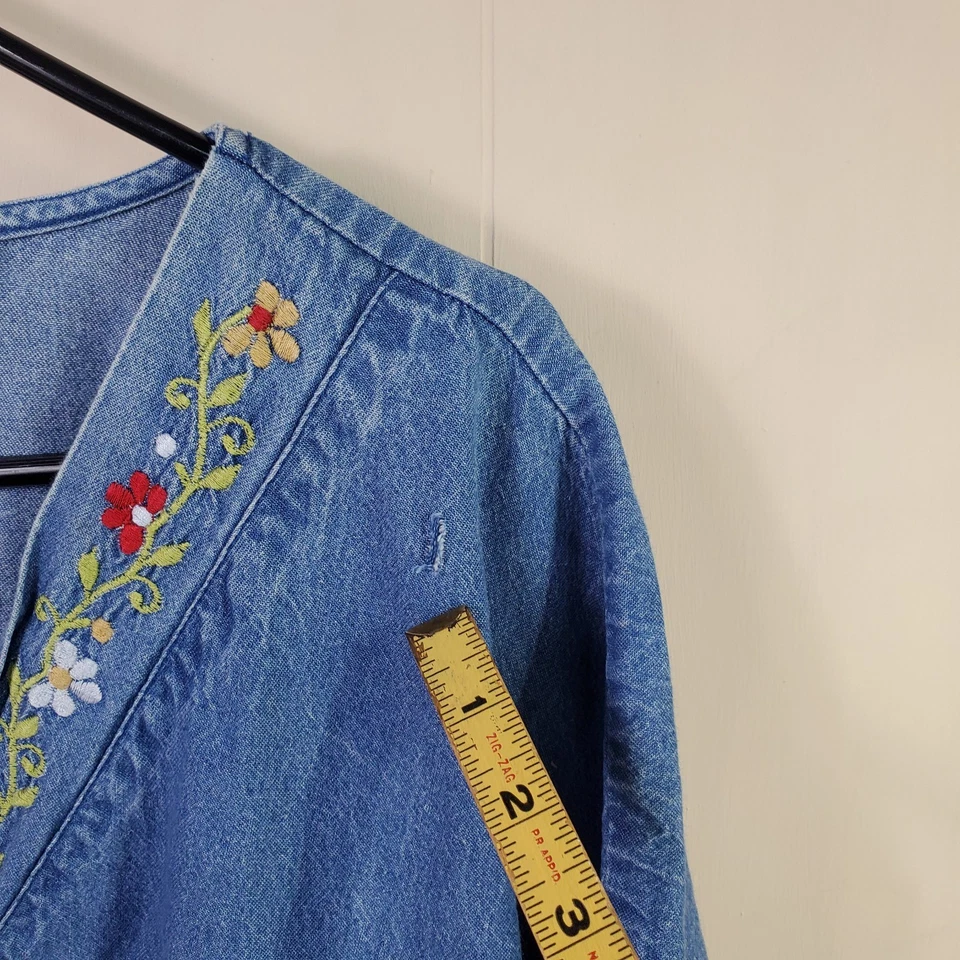 Vestido vaquero vintage Woman Within para mujer Kaftan House XL bordado Foto 3 de 4