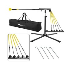 Baseball Swing Trainer with 5 Power Bands,Height Adjustable 31-47 inches Base...