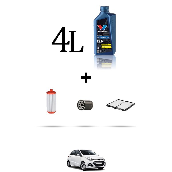 Hoffcar Set Service 3 Filter Und 4L ÖL FüR Hyundai I10 II 1.0 49KW Von 2013-image